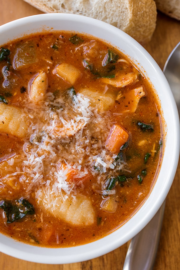 Hearty Italian chicken and autumn veggie soup