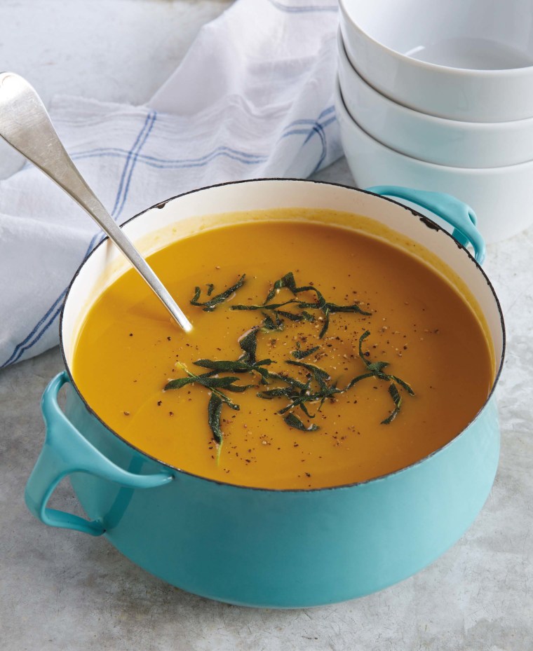 Easy Butternut Squash Soup with Crispy Sage Leaves