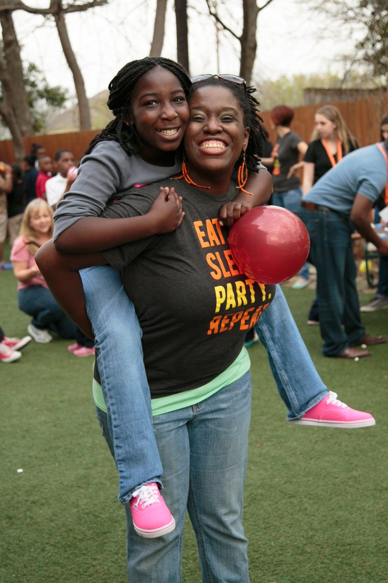 Kamesha and a birthday enthusiasts enjoying the festivities in Dallas.