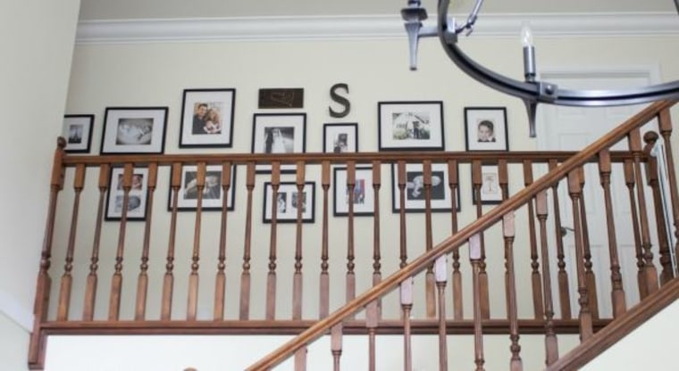 The staircase before its paint job.