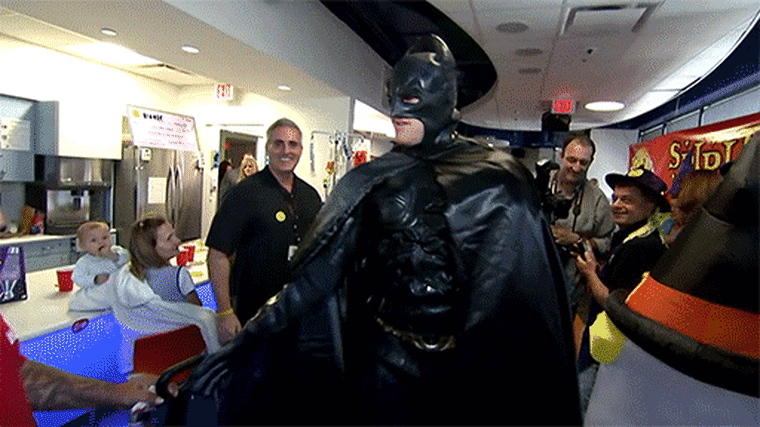 Houston Texans' star J.J. Watt dressed up as Batman to surprise kids at Texas Children's Hospital this week.