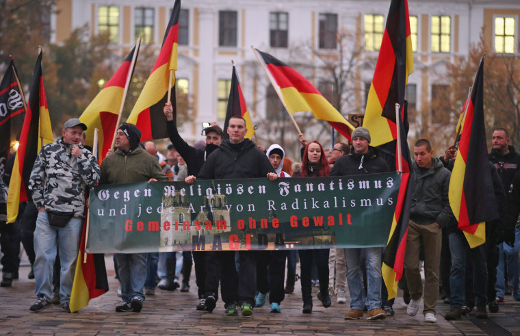 Image: PEGIDA supporters rally in Magdeburg, Germany