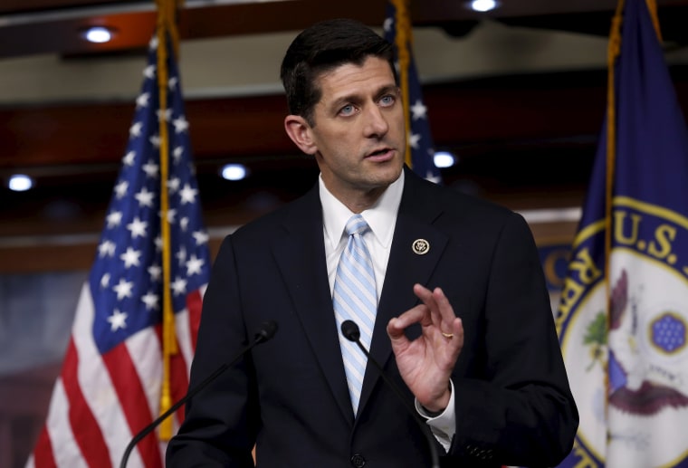 Image: U.S. Representative Paul Ryan (R-WI) speaks at a news conference on Capitol Hill in Washington