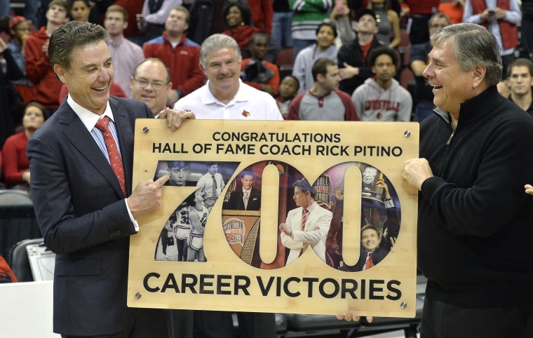 Image: Rick Pitino, Tom Jurich on Nov. 27, 2014