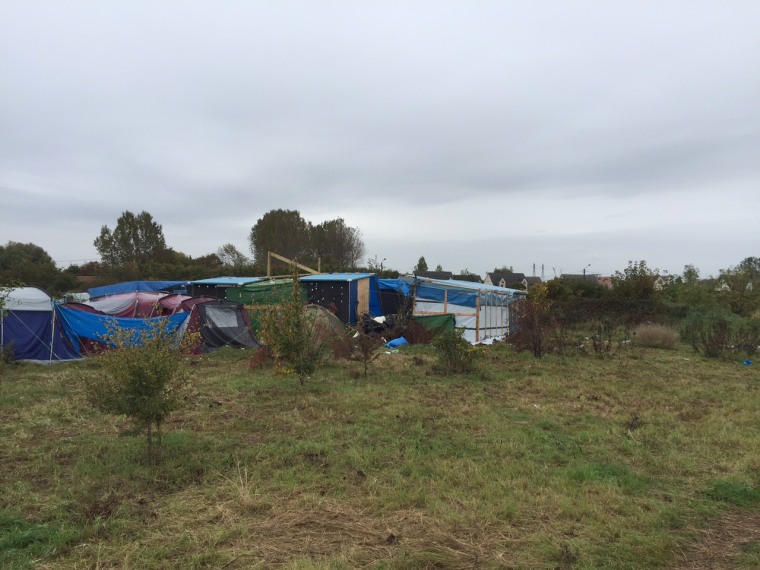 Timber and plywood from the Dismaland exhibition is now housing refugees in Calais, France.