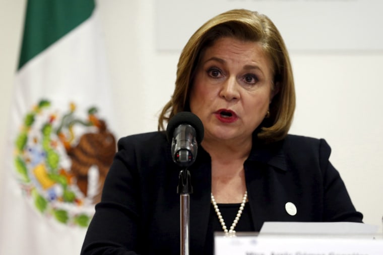 Image: Mexico's Attorney General Arely Gomez addresses the media in Mexico City