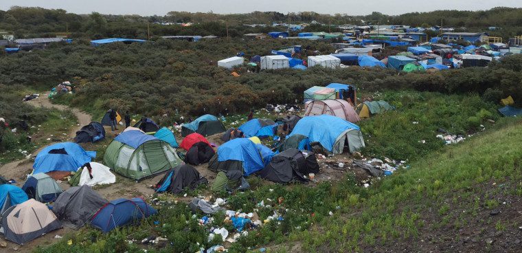 Image: The Jungle migrant camp in northern France