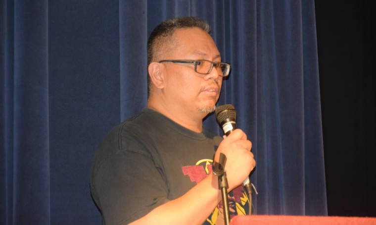 Johnny Itliong at the inaugural celebration of Larry Itliong Day in Oakland, Oct. 19. Itliong's next effort is to create new books for K-8 history classes, and to make Larry Itliong Day a national celebration.