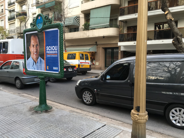 Street sign in Buenos Aires for Daniel Scioli.