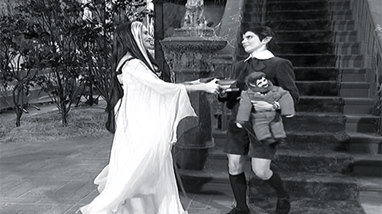 Meredith Vieira as Lily Munster and Natalie Morales as Eddie Munster