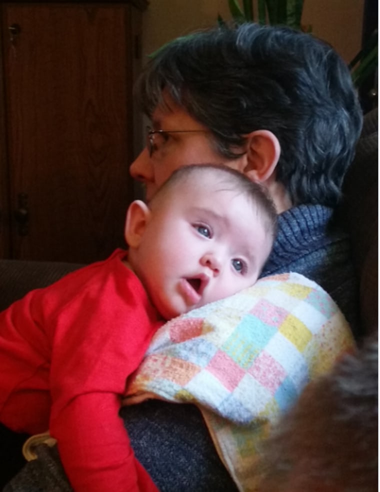 Sharon Bloomingdale holds her granddaughter, Ellie.
