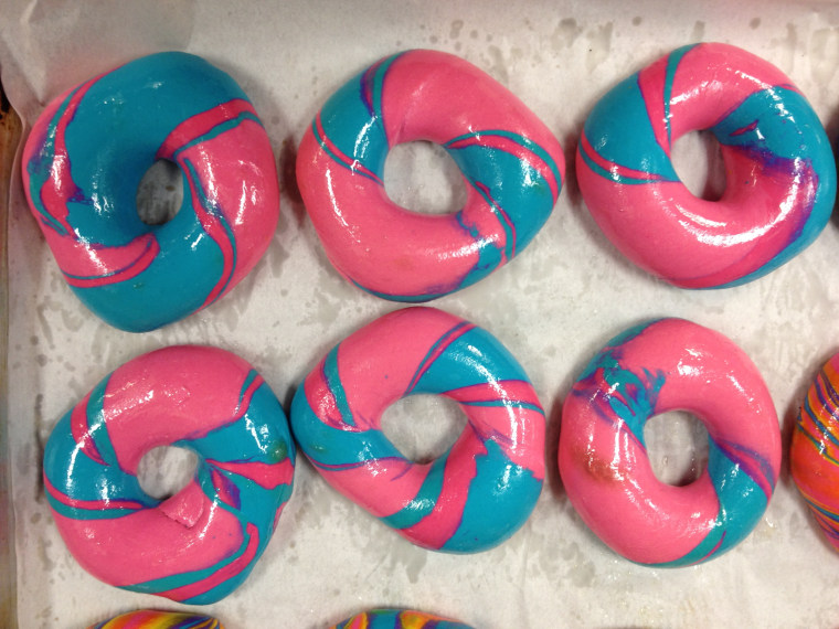 Cotton Candy Bagel at Brooklyn's The Bagel Store