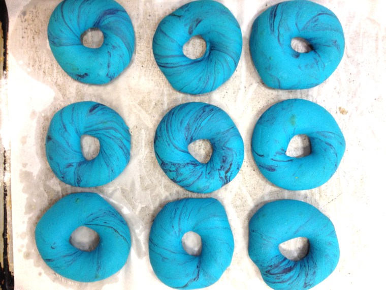 Blue Healing Bagels at The Bagel Store
