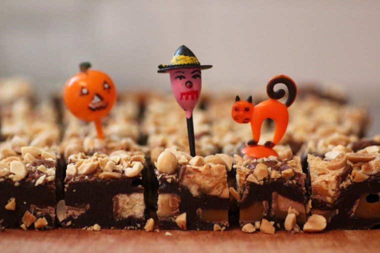Halloween brownie made from candy bars