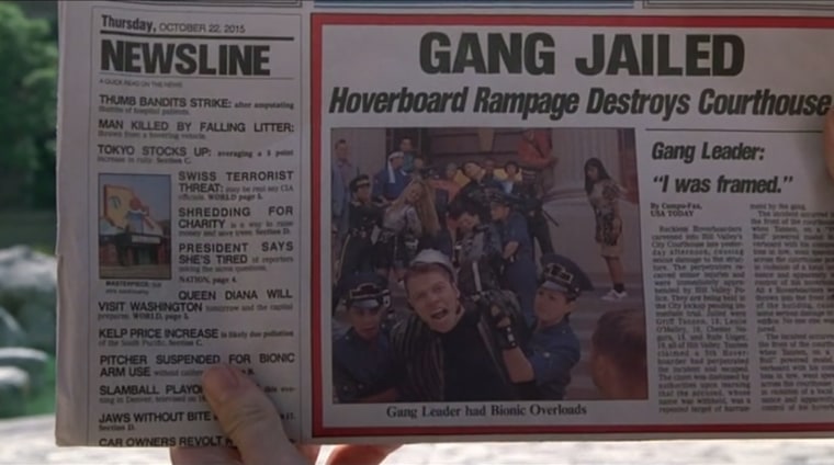 "Back to the Future II" newspaper