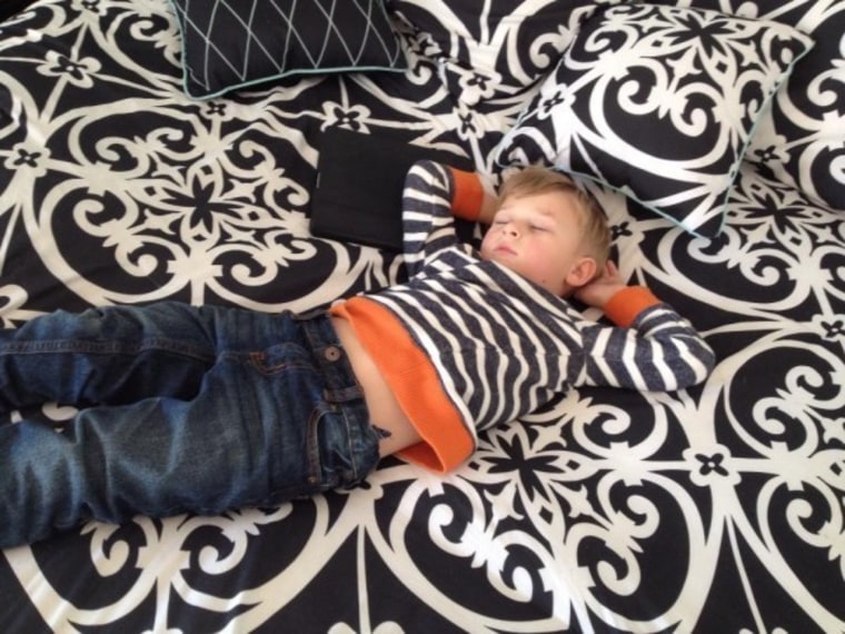 Amanda Mushro's son sleeping