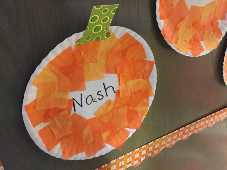 Image: Nash Lucas' name appears in a pumpkin
