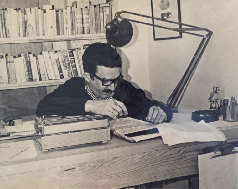 Gabriel García Márquez working on "One Hundred Years of Solitude."