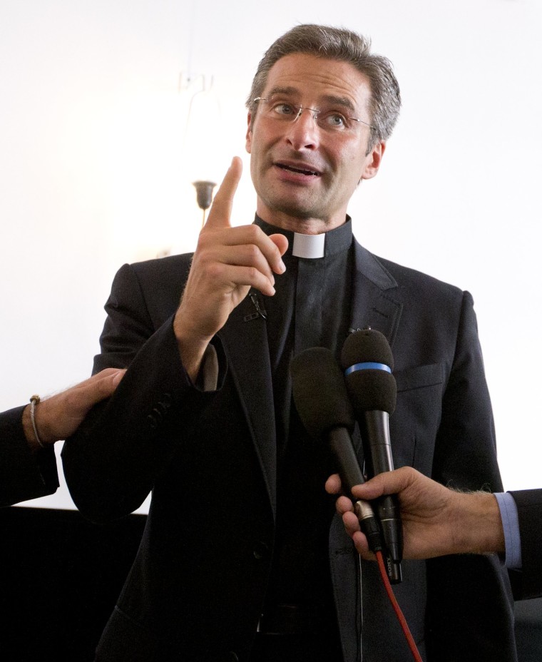 Image: Krzysztof Charamsa discussed his sexuality with news reporters in Rome on Oct. 3, 2015.