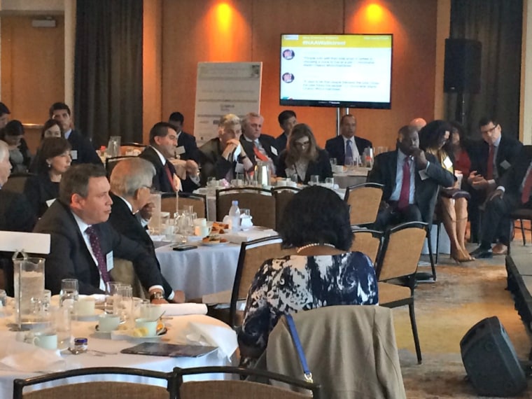 Guests and attendees listen to speakers at NAA’s 15th Annual Wall Street Summit, New York City.