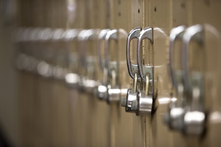 Shown are lockers at South Philadelphia High School, Sept. 9, 2013, in Philadelphia.