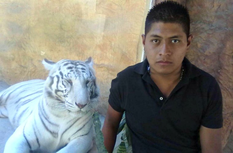 Jorge Antonio Tizapa Legideño, Tizapa's son, at a zoo in Mexico.