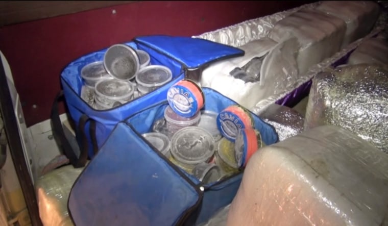 IMAGE: Contraband caviar found in Russian hearse