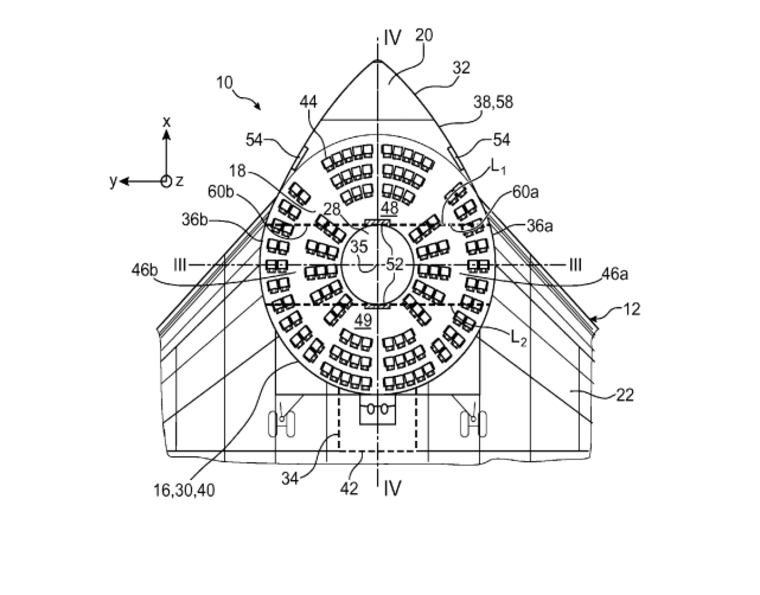 7 scary airline seat patents: Spaceship-like seating