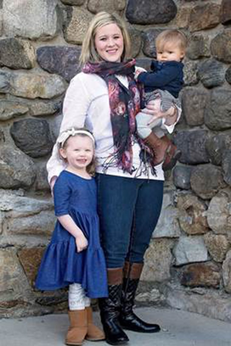 Jami Cavanagh, 30, with daughters Kaylee, 4, and Khloe, 1. Jami lost their twin sisters to Twin to Twin Transfusion Syndrome, a little understood pregnancy condition that can be fatal.