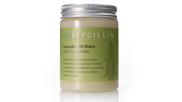 Repcillin's crocodile oil balm.