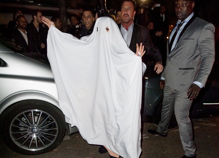 Lady Gaga dressed as a ghost in Paris