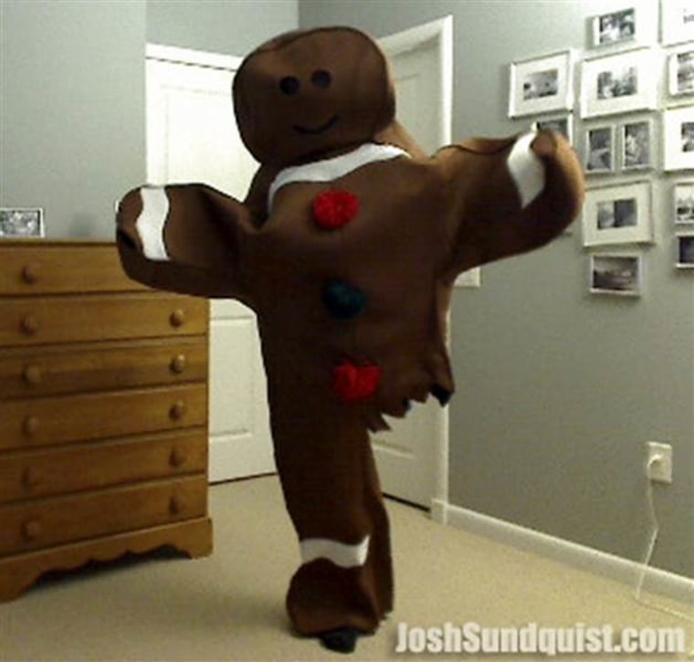 In 2010, Josh Sundquist was a gingerbread man with a partially-eaten leg.