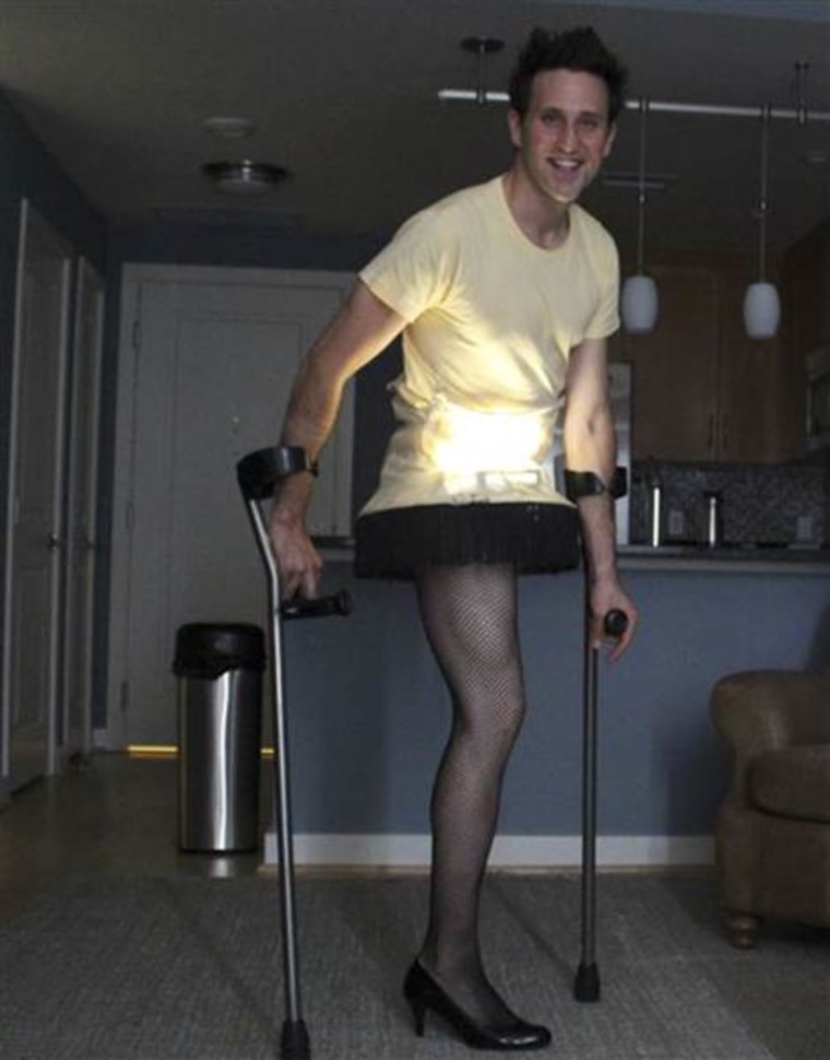 In 2012, Josh Sundquist celebrated Halloween as the leg lamp from A Christmas Story