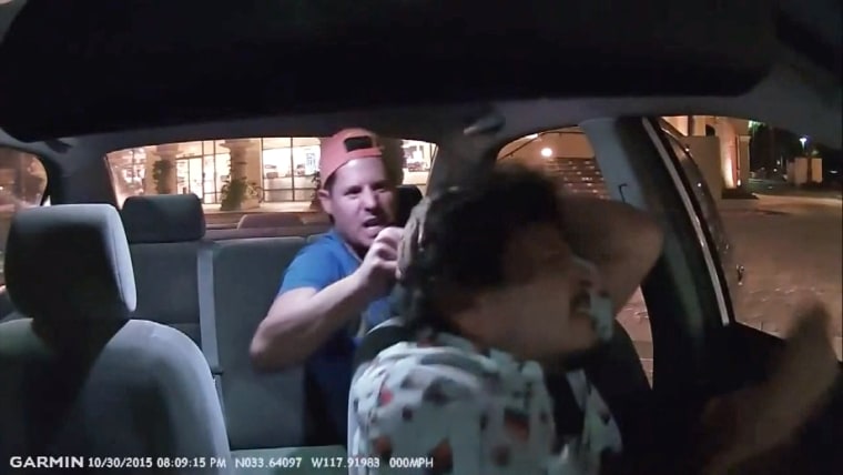 A passenger attacks Uber driver Edward Caban.