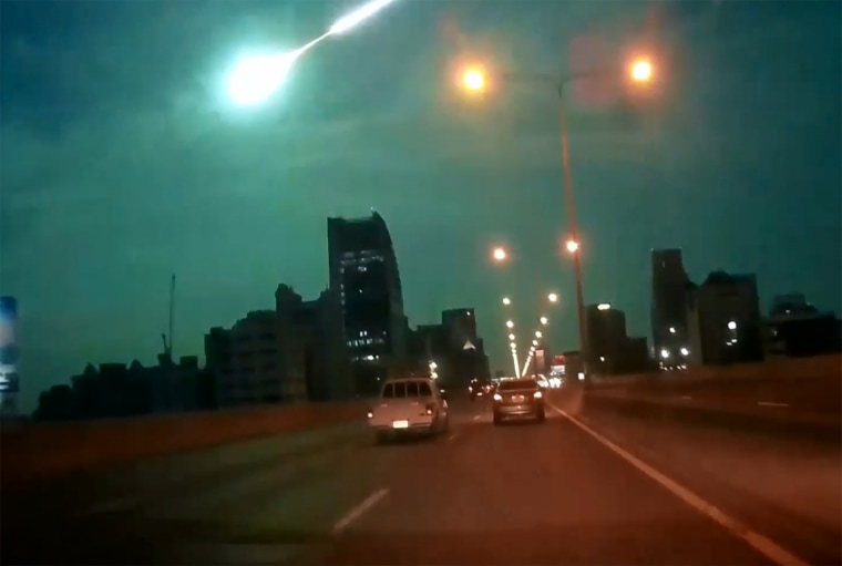 Night suddenly turned to day across Bangkok when a huge fireball appeared in a flash, streaking across the night sky.