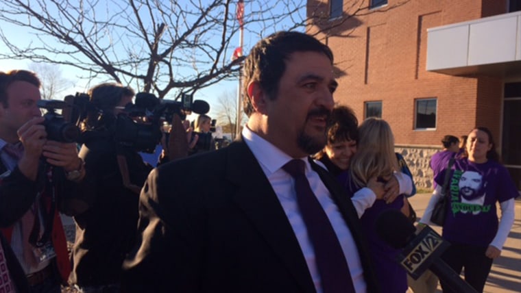 Russ Faria outside the courthouse after a judge acquitted him of his wife 2011 murder.