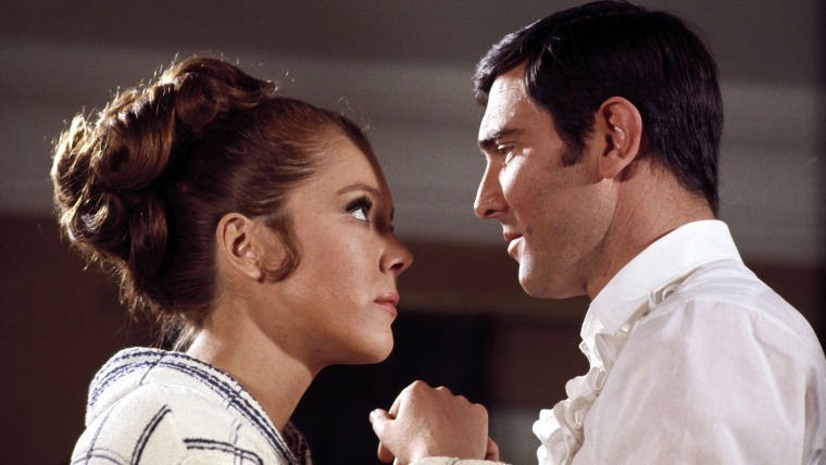 ON HER MAJESTY'S SECRET SERVICE, Diana Rigg, George Lazenby, 1969.