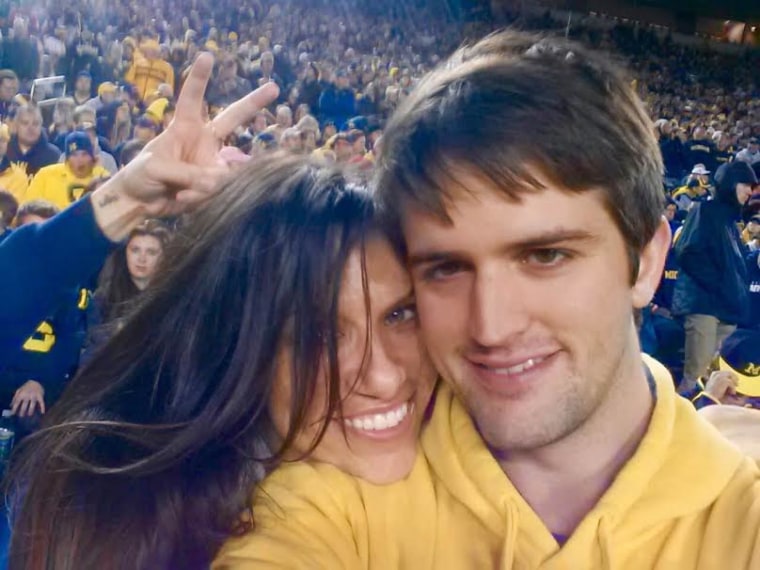 Michigan football fans Kate Queram and Brandon Wagoner got married after meeting in an ESPN chat room