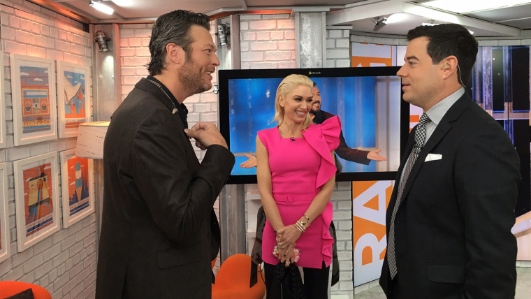 Blake Shelton, Gwen Stefani and Carson Daly