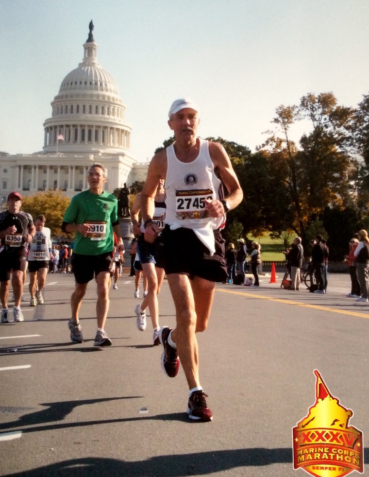 Maultsby running the Marine Corps Marathon in Washington, D.C.