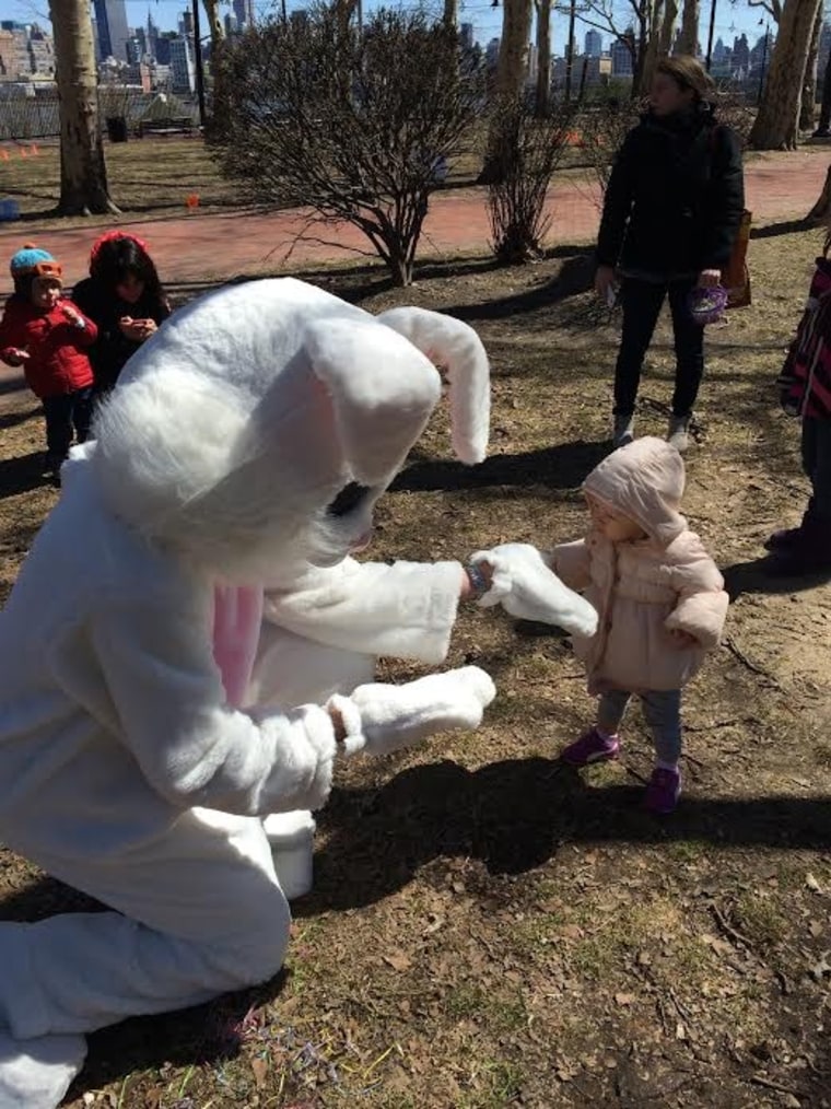 Child with Easter bunny