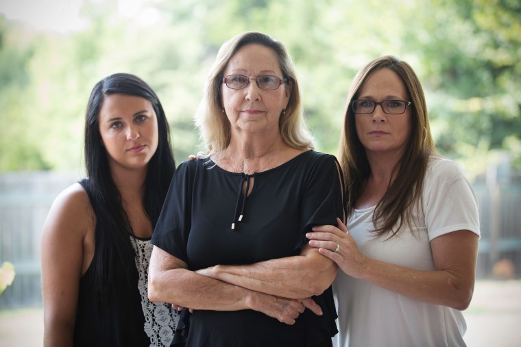 Image: Kevin Ott's family. From left: Morgan Hale, 21, Betty Chism, 71, and Angie Butler, 51.