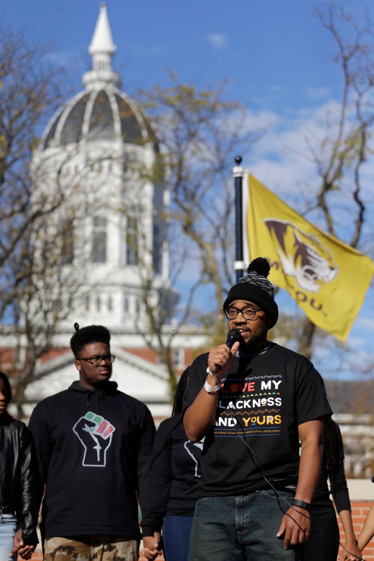 Image: Jonathan Butler addresses a crowd