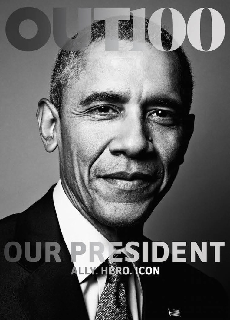 Image: President Barack Obama featured on the cover of OUT magazine.