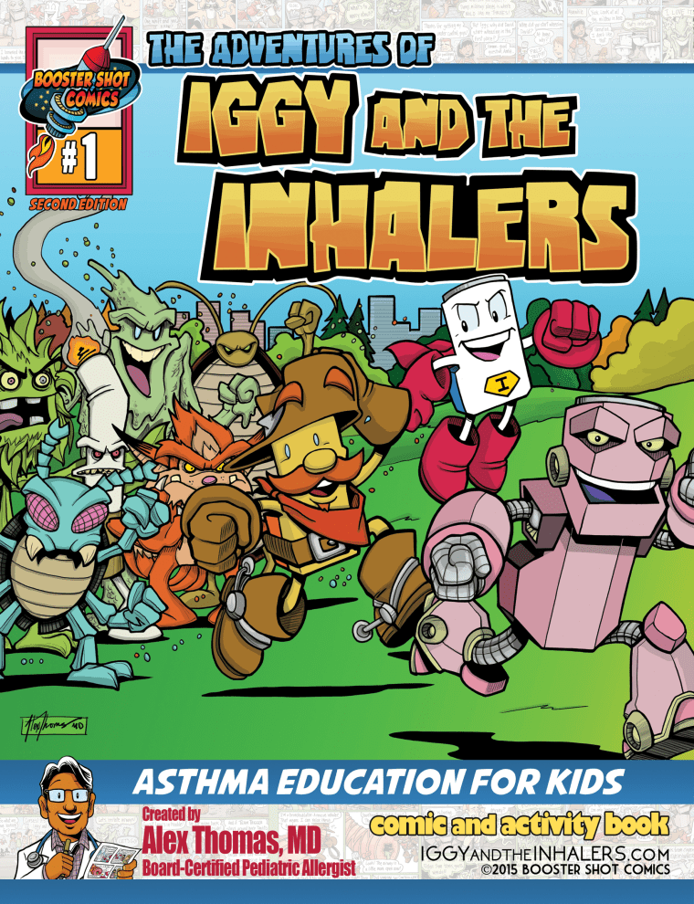 The cover of an “Iggy and the Inhalers” comic book.