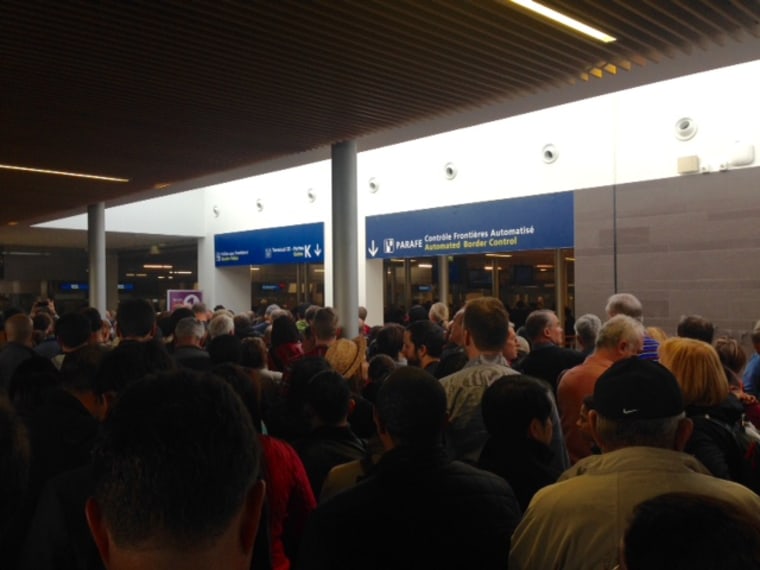 Image: Long lines at Charles de Gaulle Airport on Nov. 14, 2015