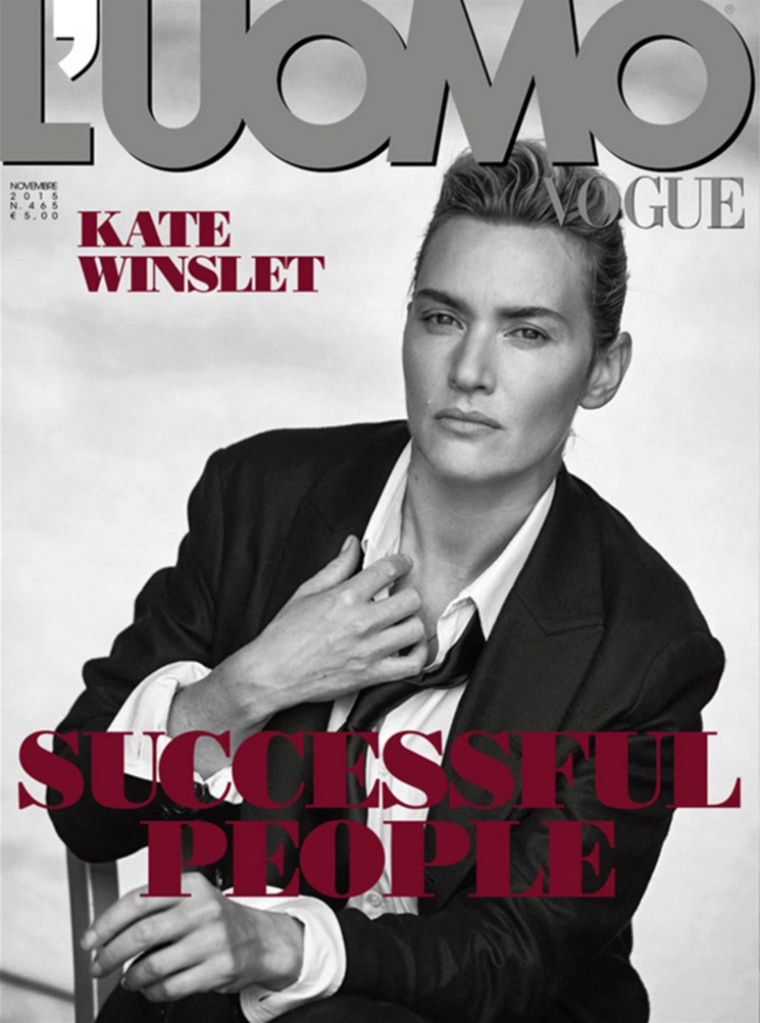 Kate Winslet on the cover of L'Uomo Vogue, looking amazing.