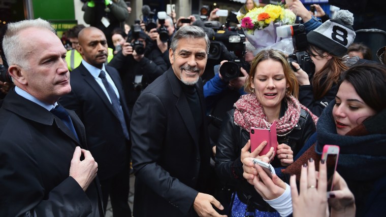 George Clooney Visits Former Homeless Workers At A Scottish Sandwich Shop