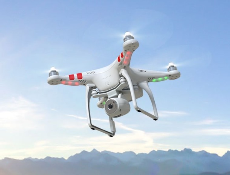 A Phantom 2 quadrotor drone made by DJI.