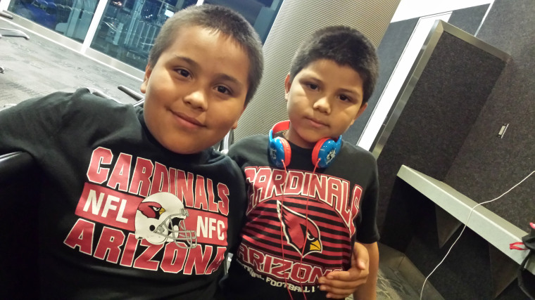 Brothers Juan, left, 12,  and Javier Salas, 7, of Phoenix both carry rare cancer-causing mutations.

